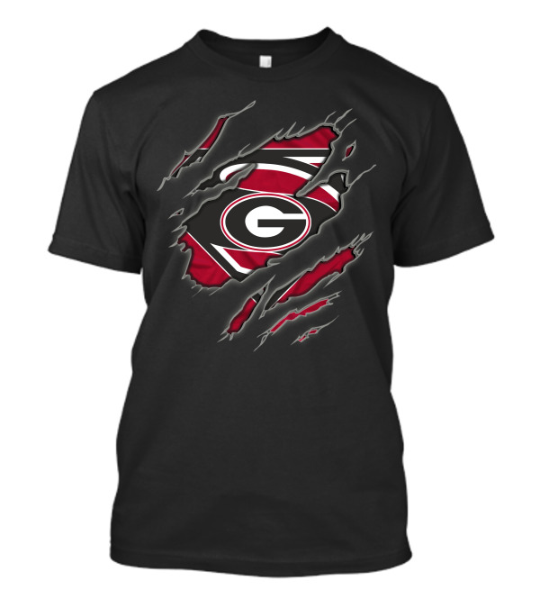 Georgia Bulldogs Superman G Logo Torn Ripped T-Shirt