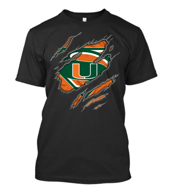 Miami Hurricanes Superman U Logo Claw Marks T-Shirt