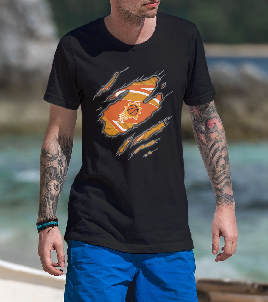 Phoenix Suns Basketball Logo Superman Torn T-Shirt