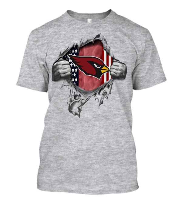 Arizona Cardinals Logo American Flag T-Shirt