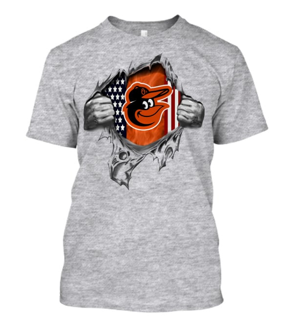 Baltimore Orioles American Flag Burst T-Shirt