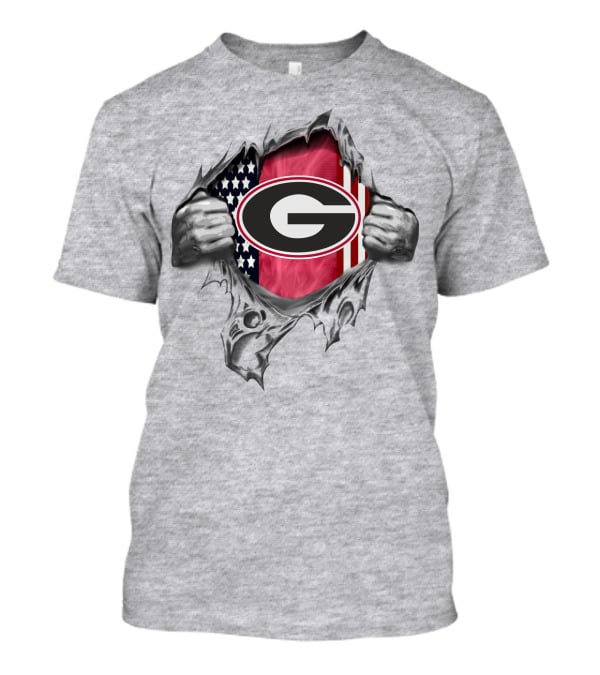 Georgia Bulldogs Flag American Theme T-Shirt