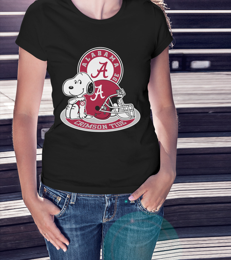 Alabama Crimson Tide Snoopy Helmet T-Shirt
