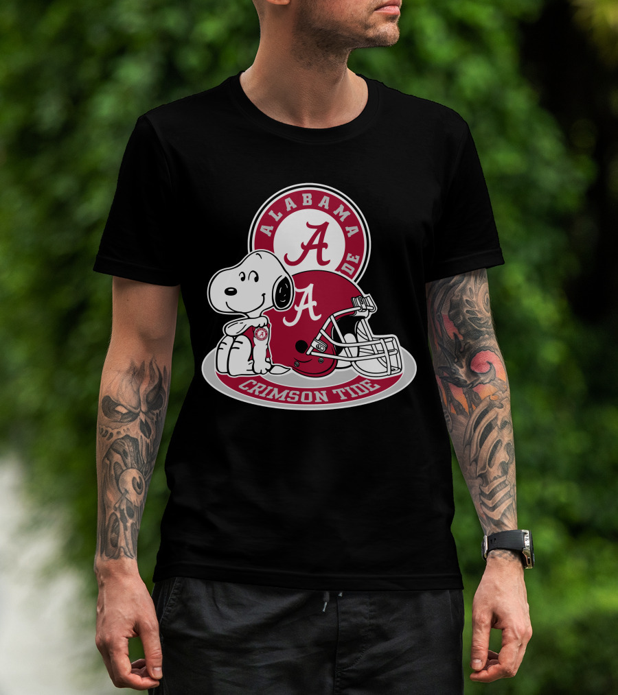 Alabama Crimson Tide Snoopy Helmet T-Shirt