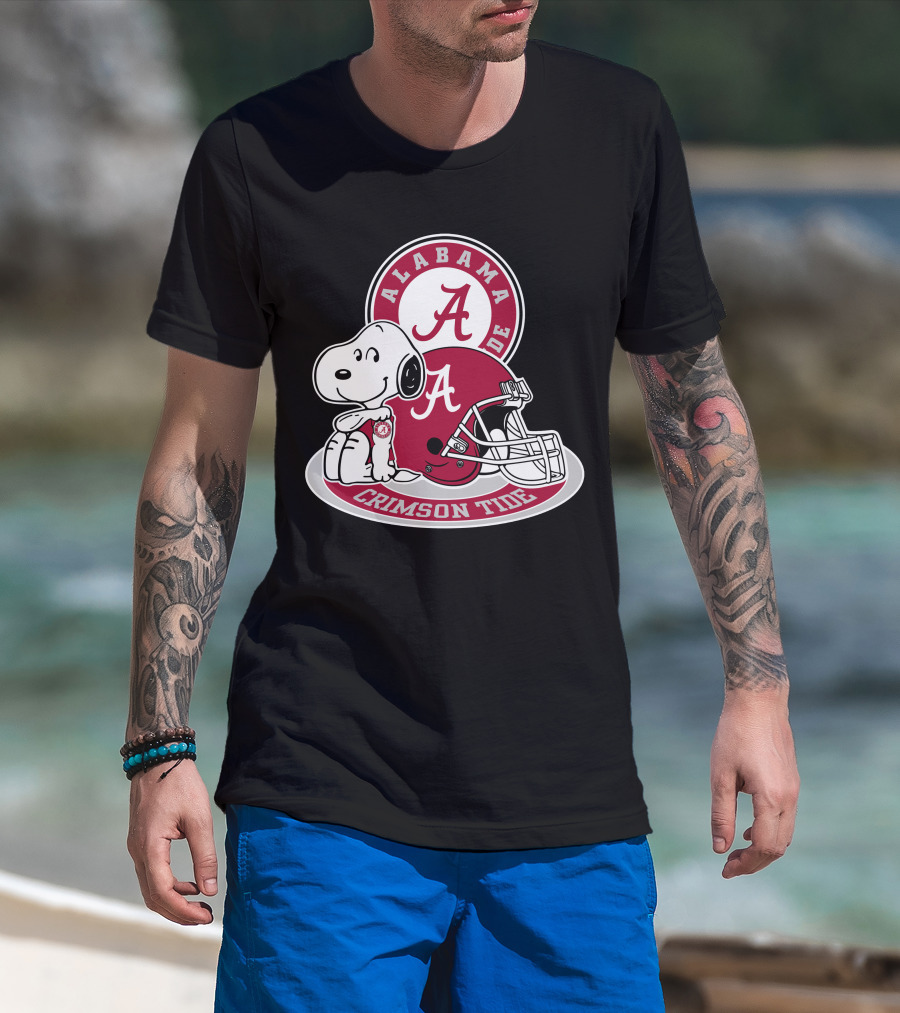 Alabama Crimson Tide Snoopy Helmet T-Shirt