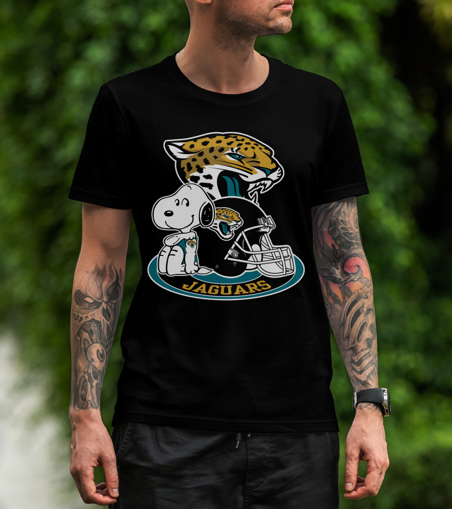Jacksonville Jaguars Snoopy Helmet T-Shirt