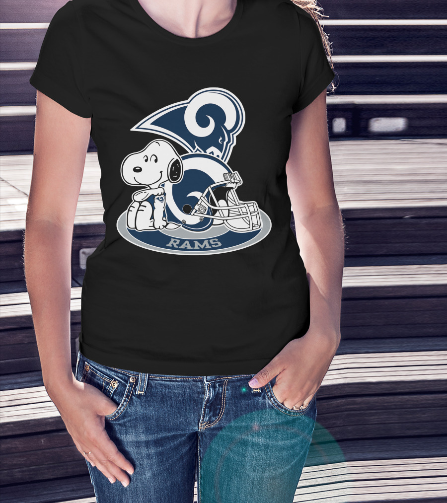 Los Angeles Rams Snoopy Football Helmet T-Shirt
