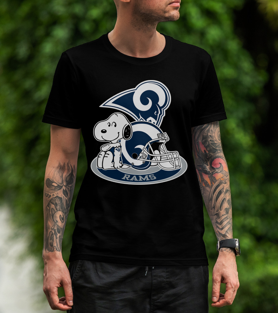 Los Angeles Rams Snoopy Football Helmet T-Shirt