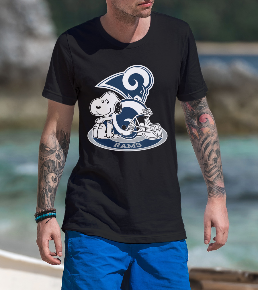 Los Angeles Rams Snoopy Football Helmet T-Shirt