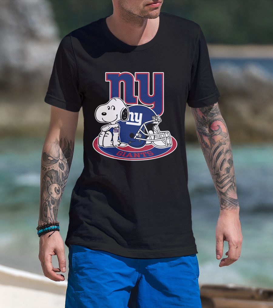 Ny Giants Snoopy Helmet Football T-Shirt