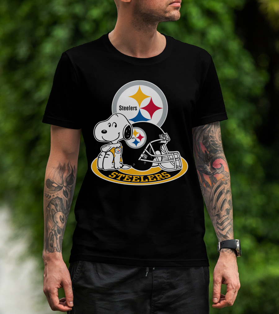 Steelers Snoopy Pittsburgh Helmet Nfl Peanuts Football Combination T-Shirt