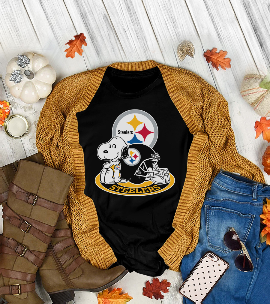 Steelers Snoopy Pittsburgh Helmet Nfl Peanuts Football Combination T-Shirt