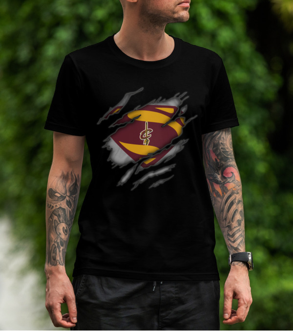 Cleveland Cavaliers Logo Superman Style Tear Revealed T-Shirt