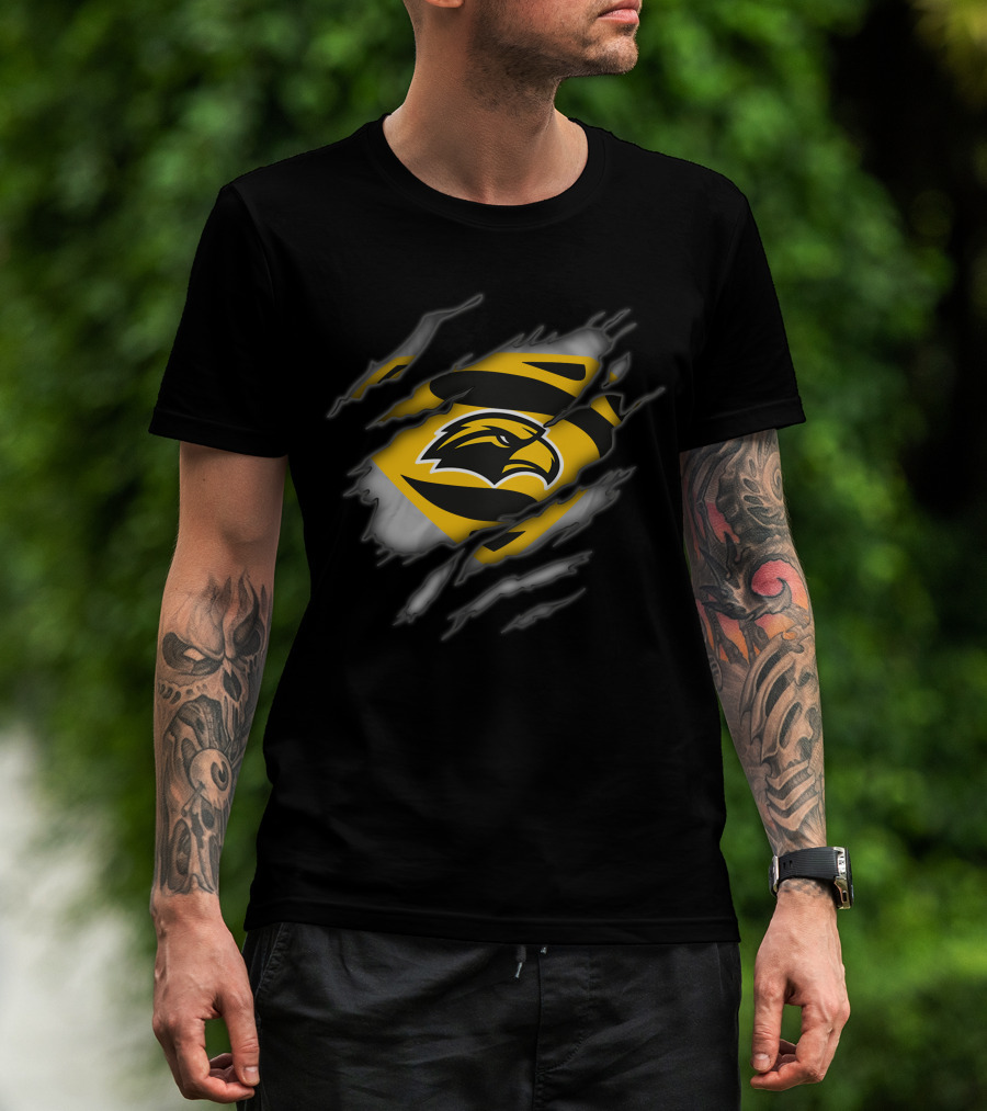 Southern Mississippi Golden Eagles Superman Style Emblem With Eagle T-Shirt