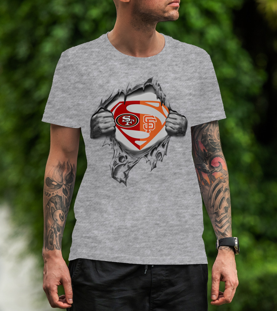 49ers Sf Giants Superman Logo Fusion T-Shirt