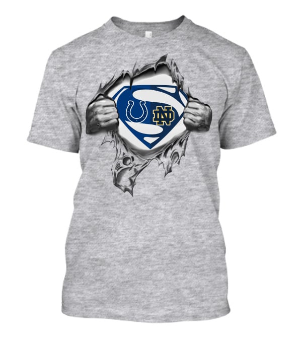 Indianapolis Colts Notre Dame Fighting Irish Superman Chest T-Shirt