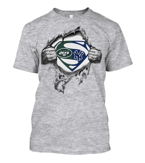 Jets New York Yankees Superman Logo Mashup T-Shirt
