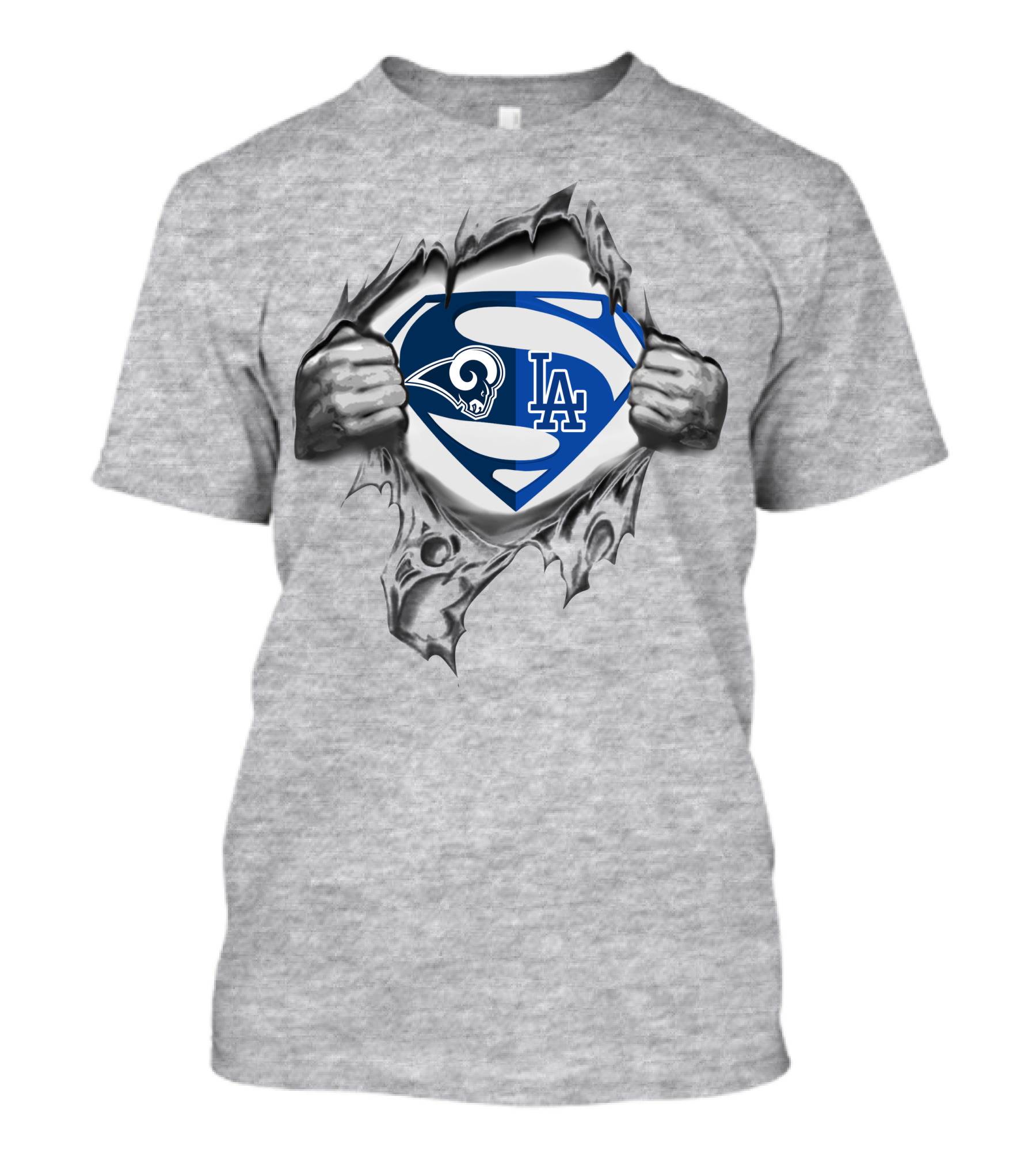 Rams Los Angeles Dodgers Superman Logo Mashup T-Shirt