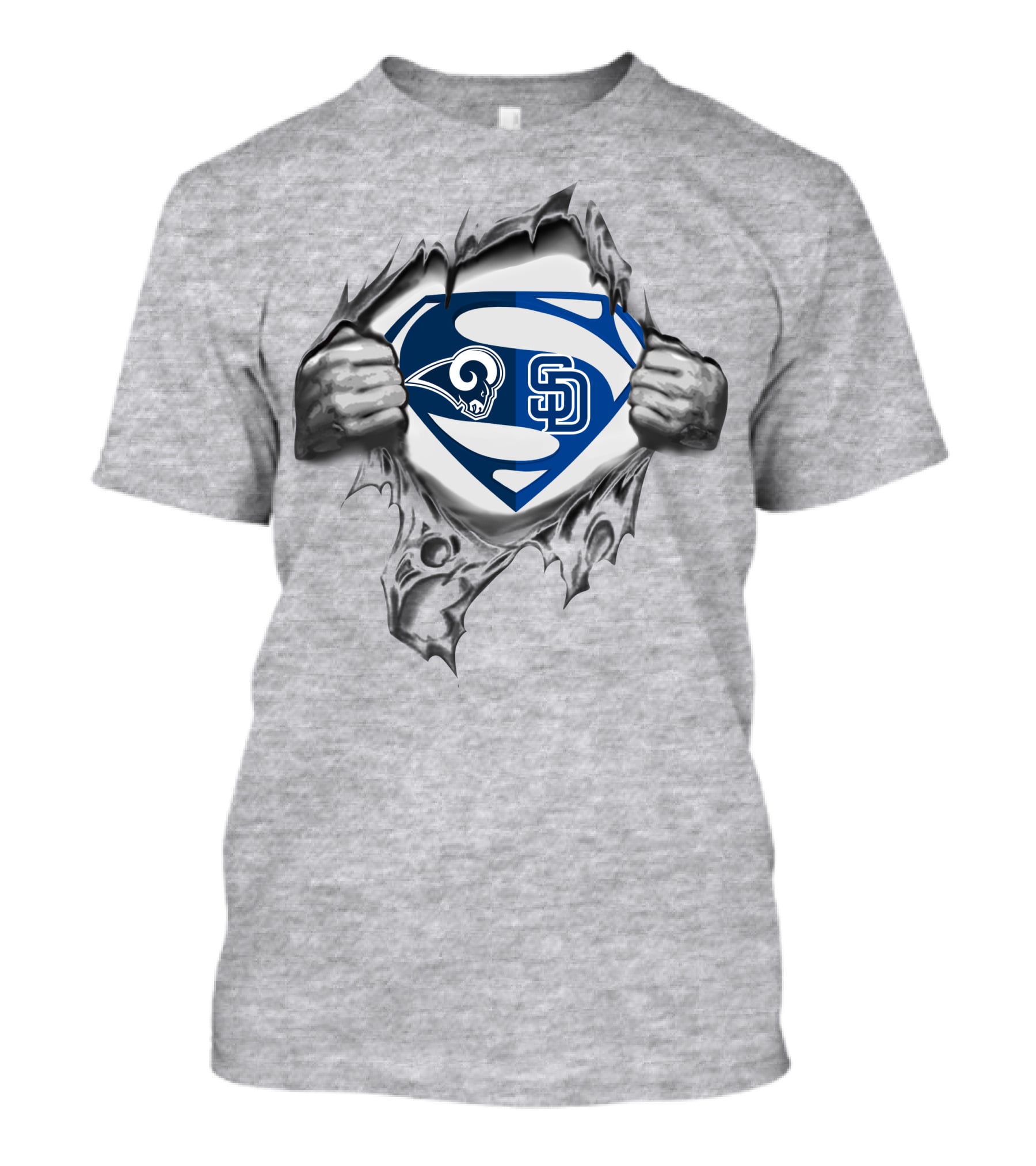 Rams San Diego Padres Superman Logo Mashup T-Shirt