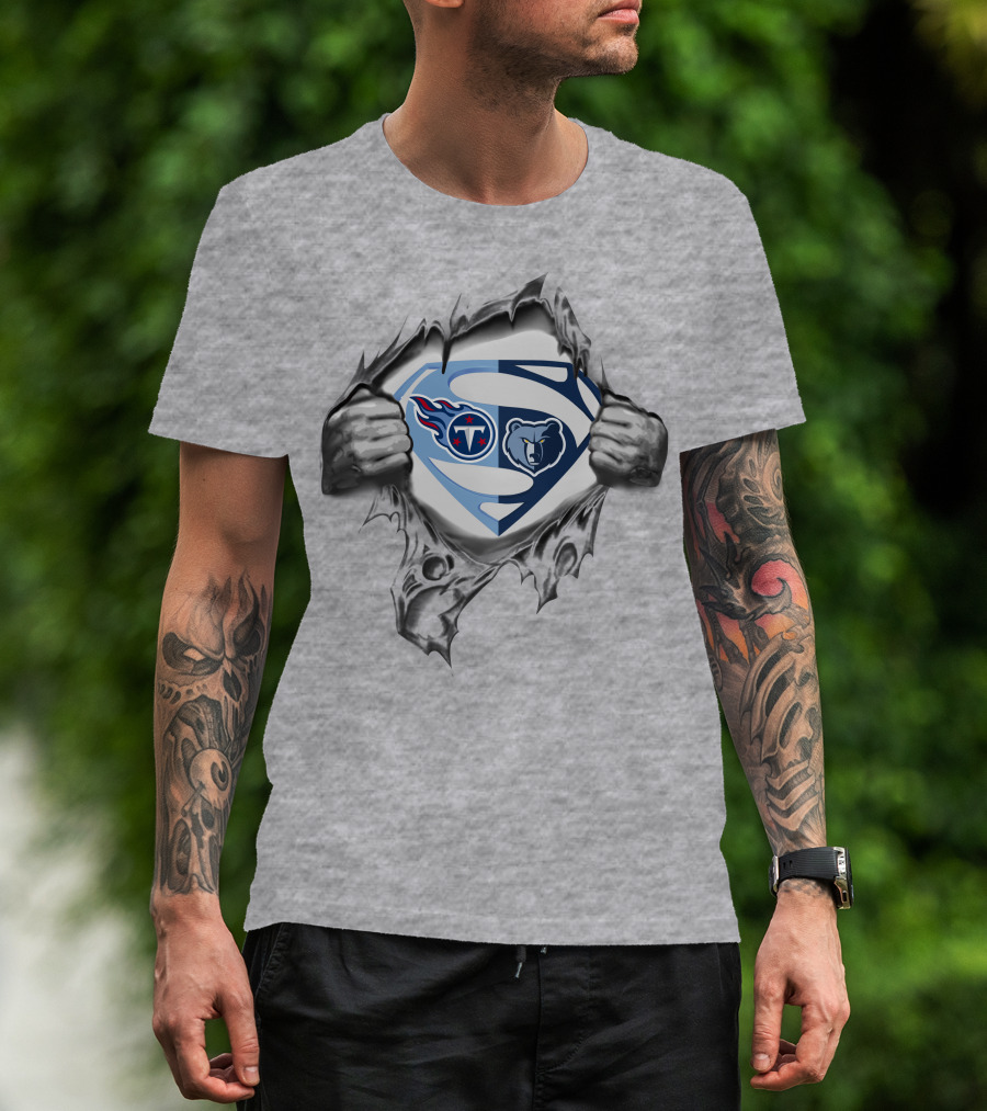Titans Memphis Grizzlies Superman Logo Mashup T-Shirt