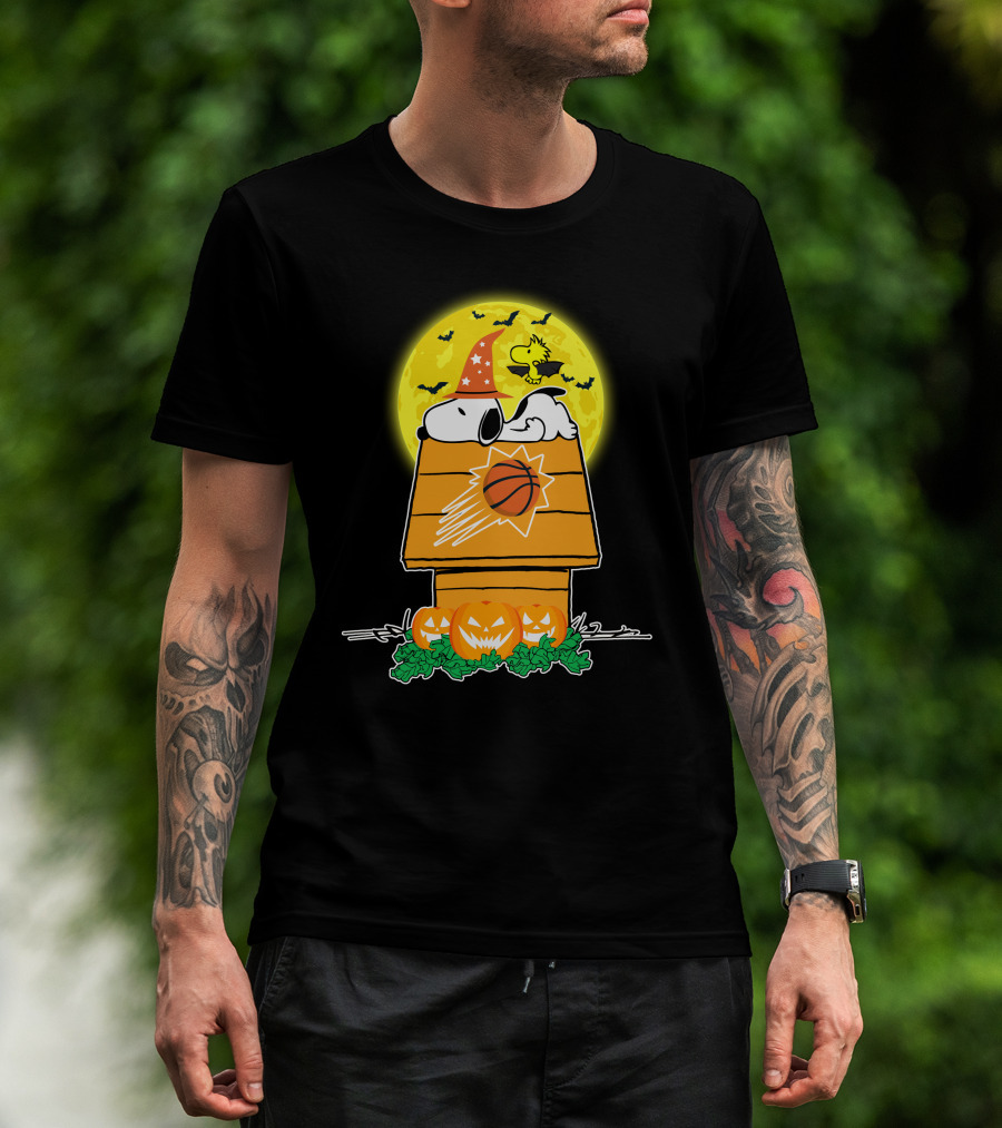 Phoenix Suns Halloween Snoopy Woodstock Pumpkin Moon T-Shirt