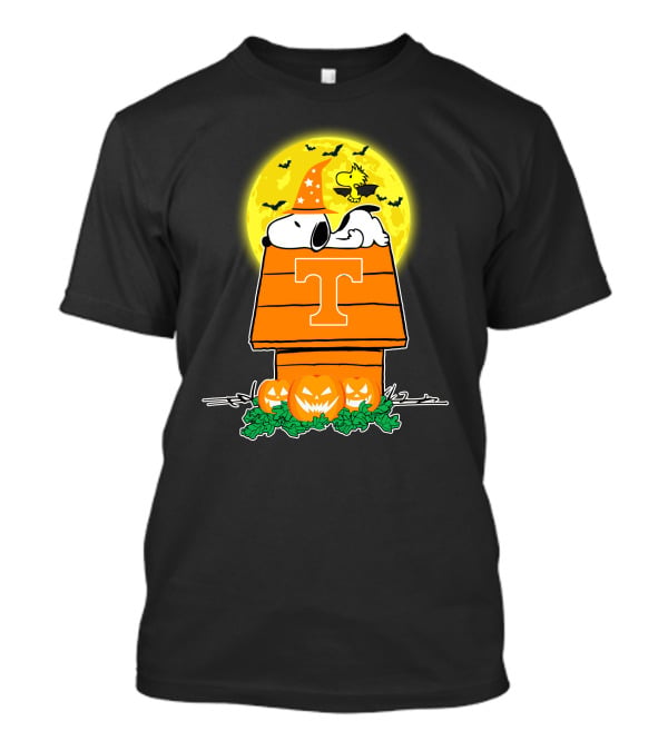 Tennessee Volunteers Snoopy Halloween Moon Pumpkins Woodstock House T-Shirt