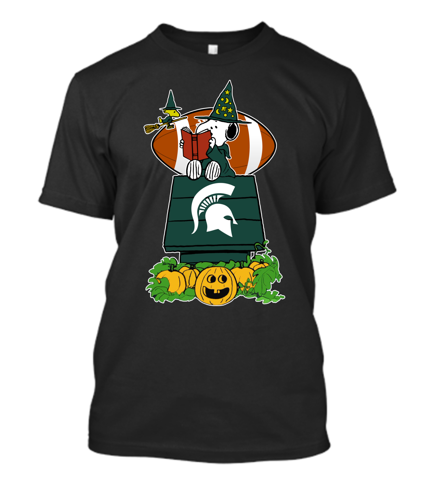 Michigan State Spartans Snoopy Halloween Football Pumpkin House T-Shirt