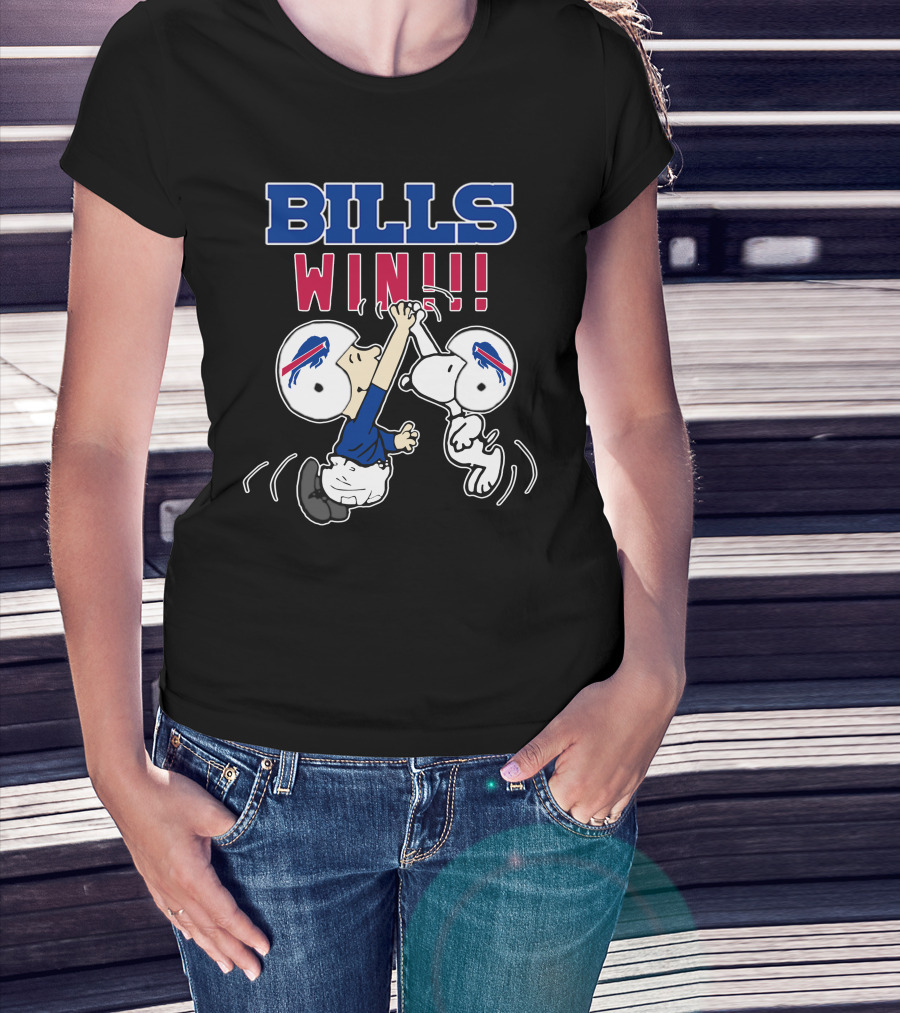 Bills Win!! Buffalo Bills Victory Iconic Celebration With Character Helmets T-Shirt