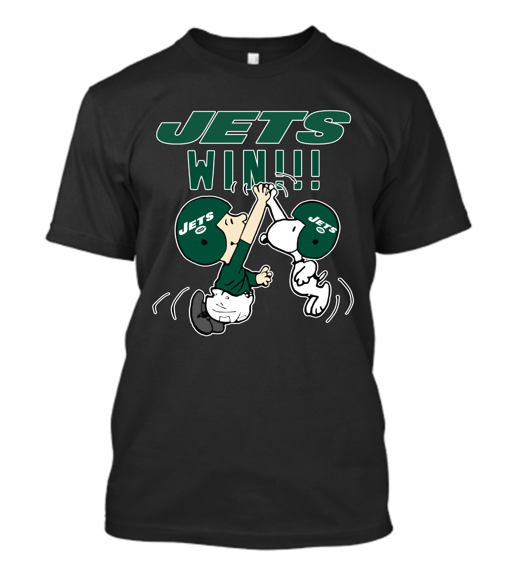 Jets Win Snoopy And Charlie Brown High Five Celebration T-Shirt