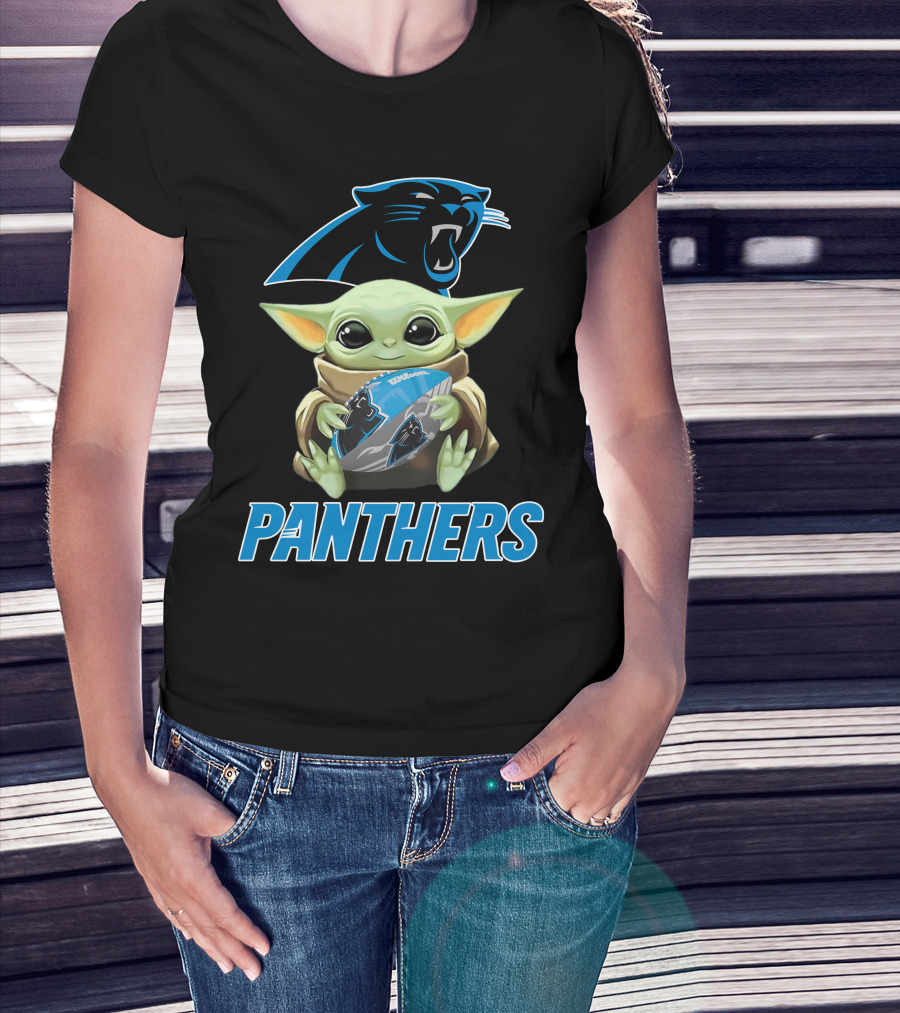 Carolina Panthers Baby Yoda Football Fan Gear T-Shirt