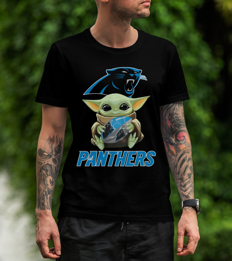 Carolina Panthers Baby Yoda Football Fan Gear T-Shirt