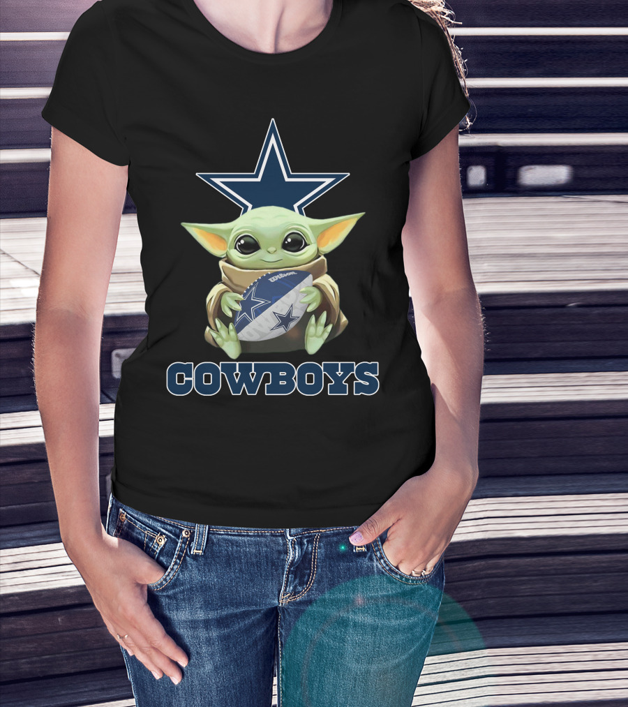 Dallas Cowboys Baby Yoda Football Star T-Shirt