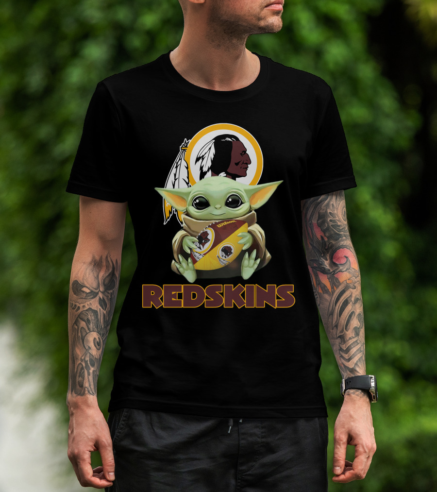 Redskins Baby Yoda Holding Washington Football T-Shirt