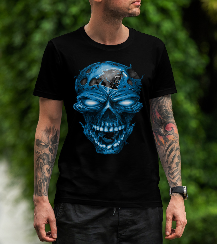 Carolina Panthers Skull Blue T-Shirt
