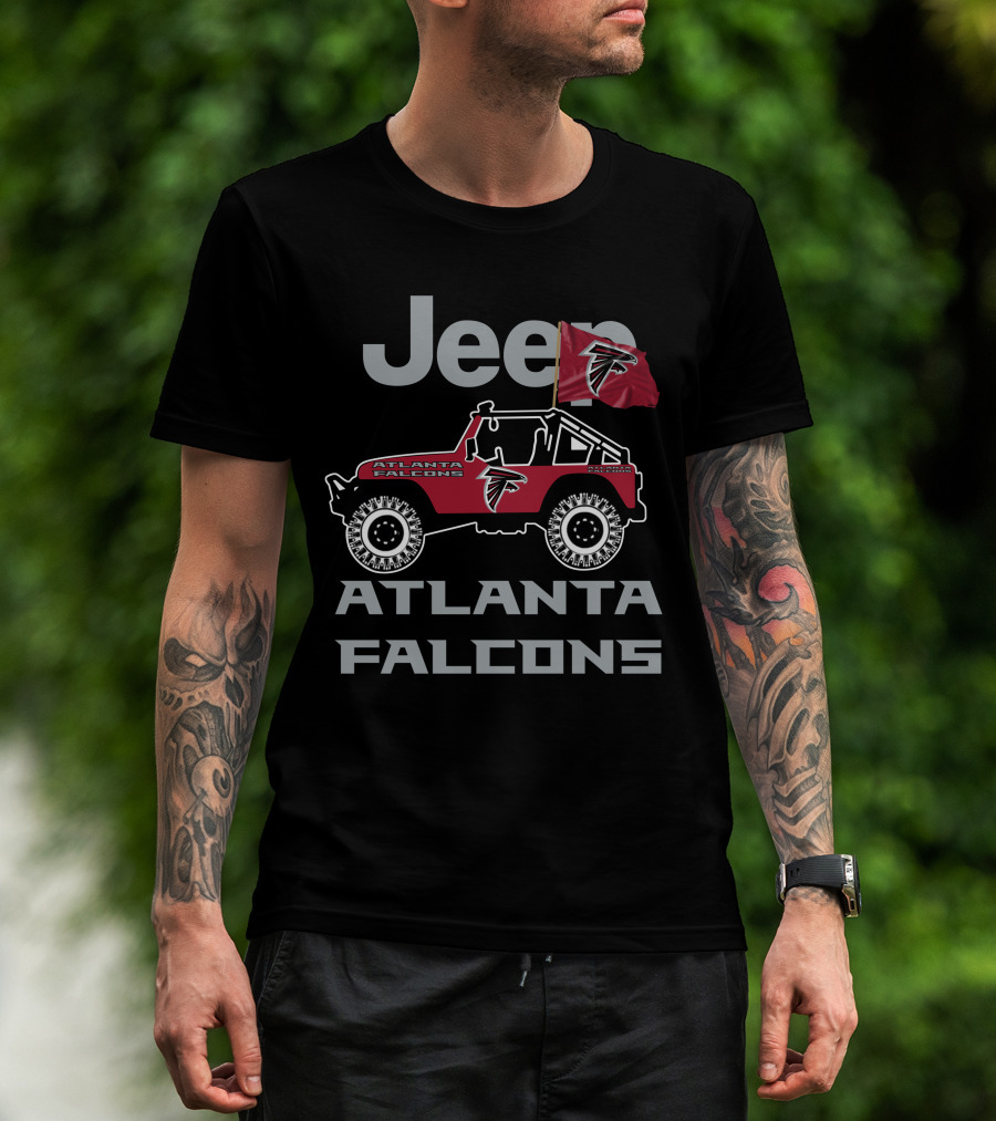 Jeep Atlanta Falcons Off-Road Vehicle Flag T-Shirt