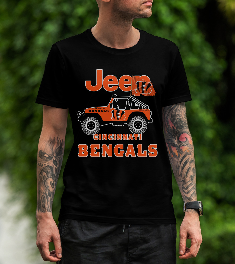 Jeep Cincinnati Bengals 18 Flag T-Shirt