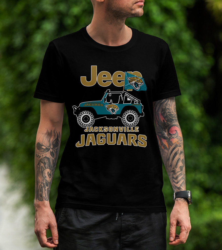 Jeep Jacksonville Jaguars Football Team Logo Vehicle T-Shirt