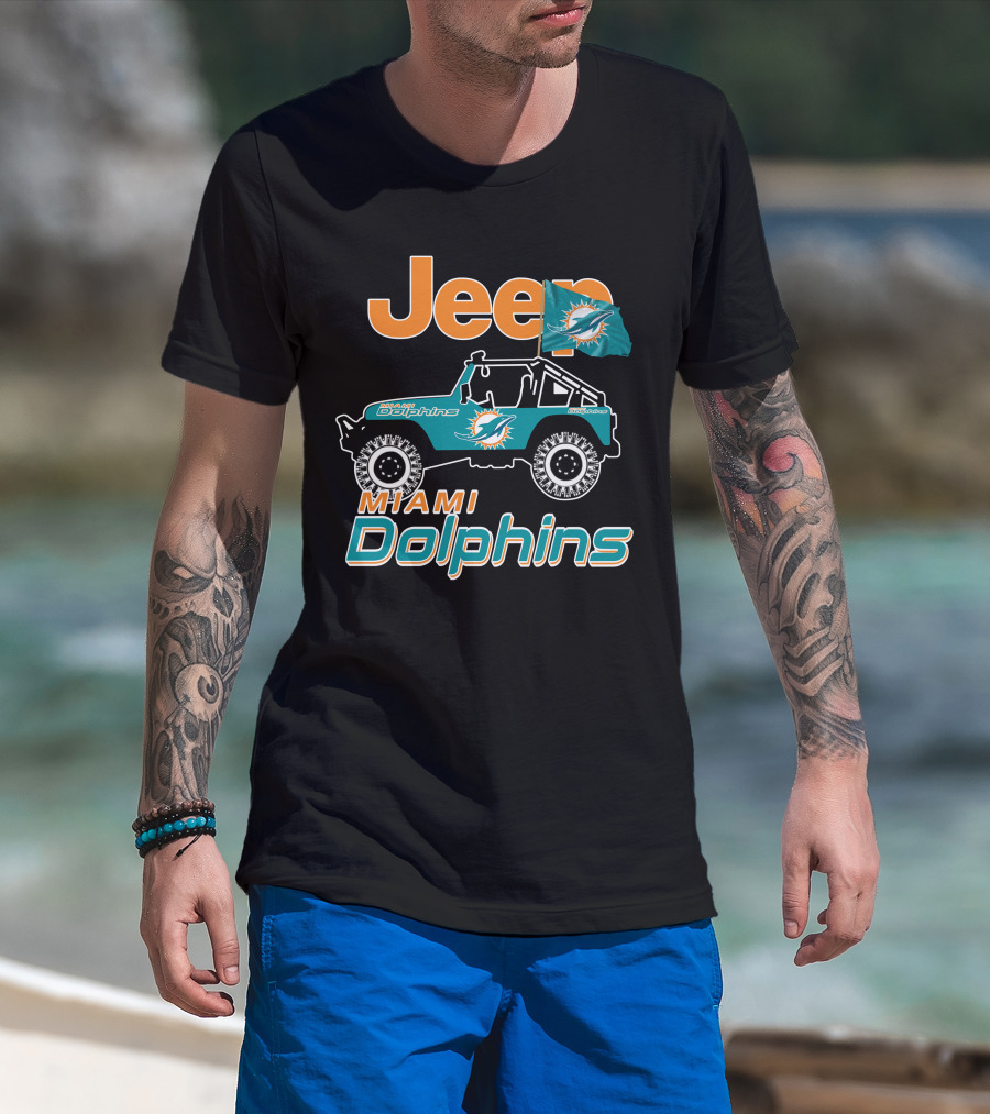 Jeep Miami Dolphins Flag T-Shirt