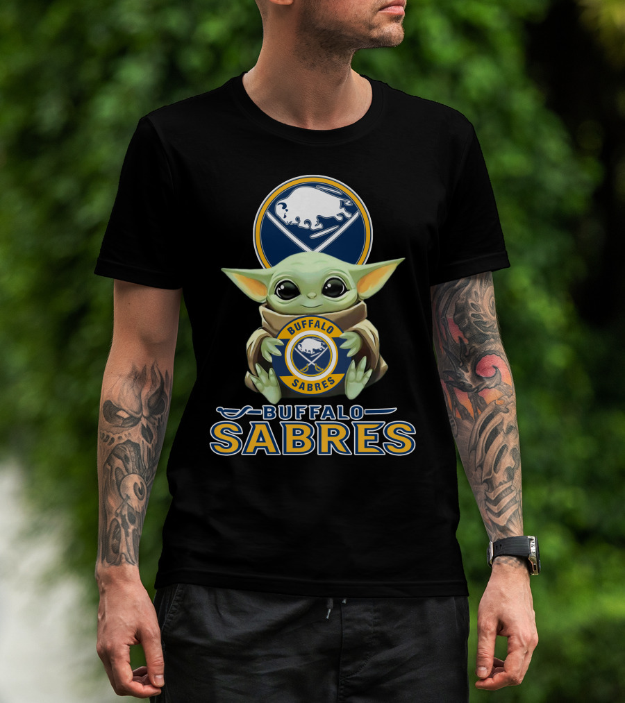 Buffalo Sabres Baby Yoda Holding Team T-Shirt