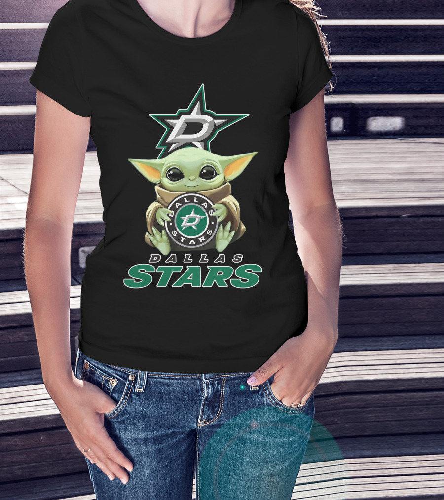 Dallas Stars Baby Yoda Holding T-Shirt