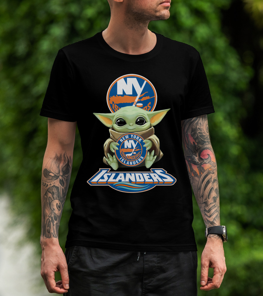 New York Islanders Baby Yoda With Team T-Shirt
