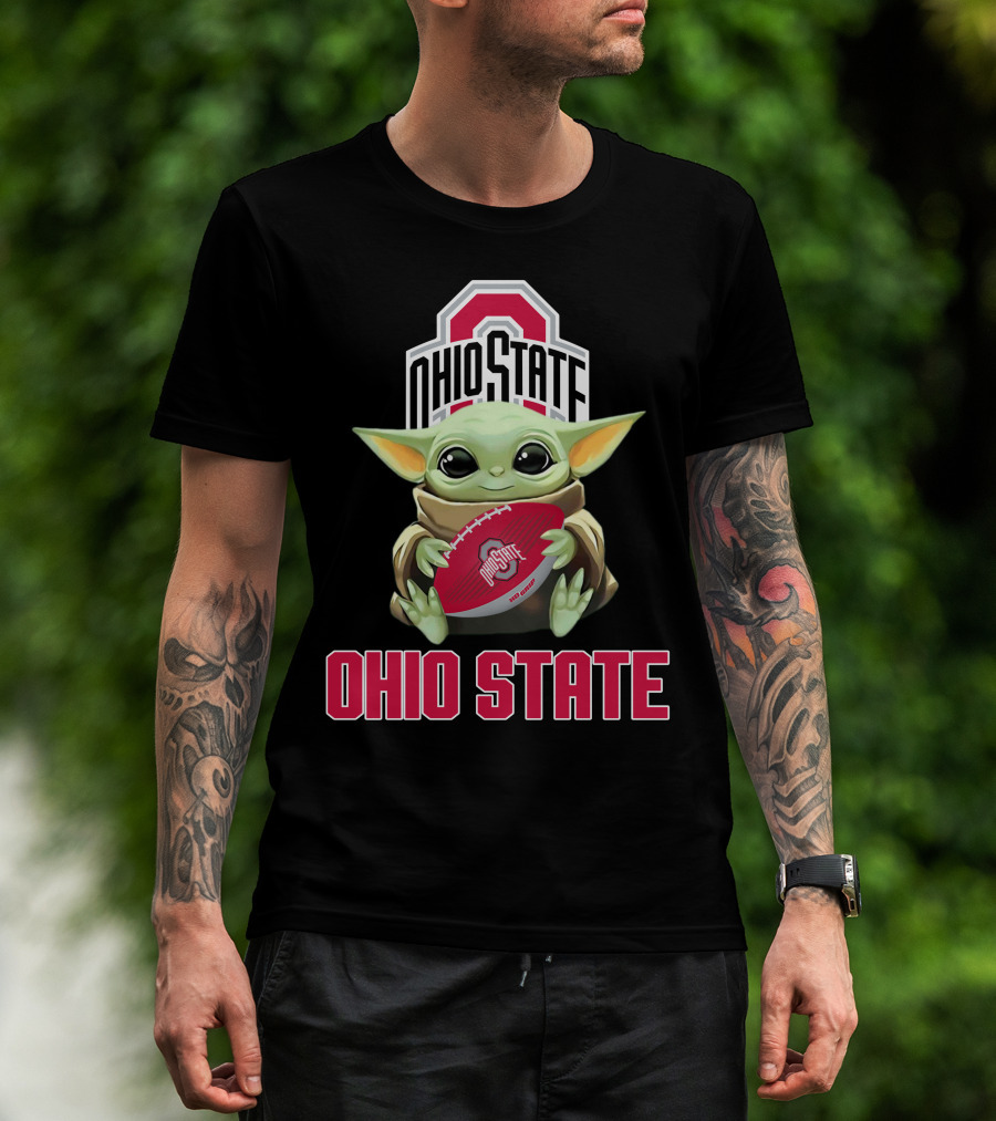 Ohio State Buckeyes Baby Yoda Football Fan T-Shirt