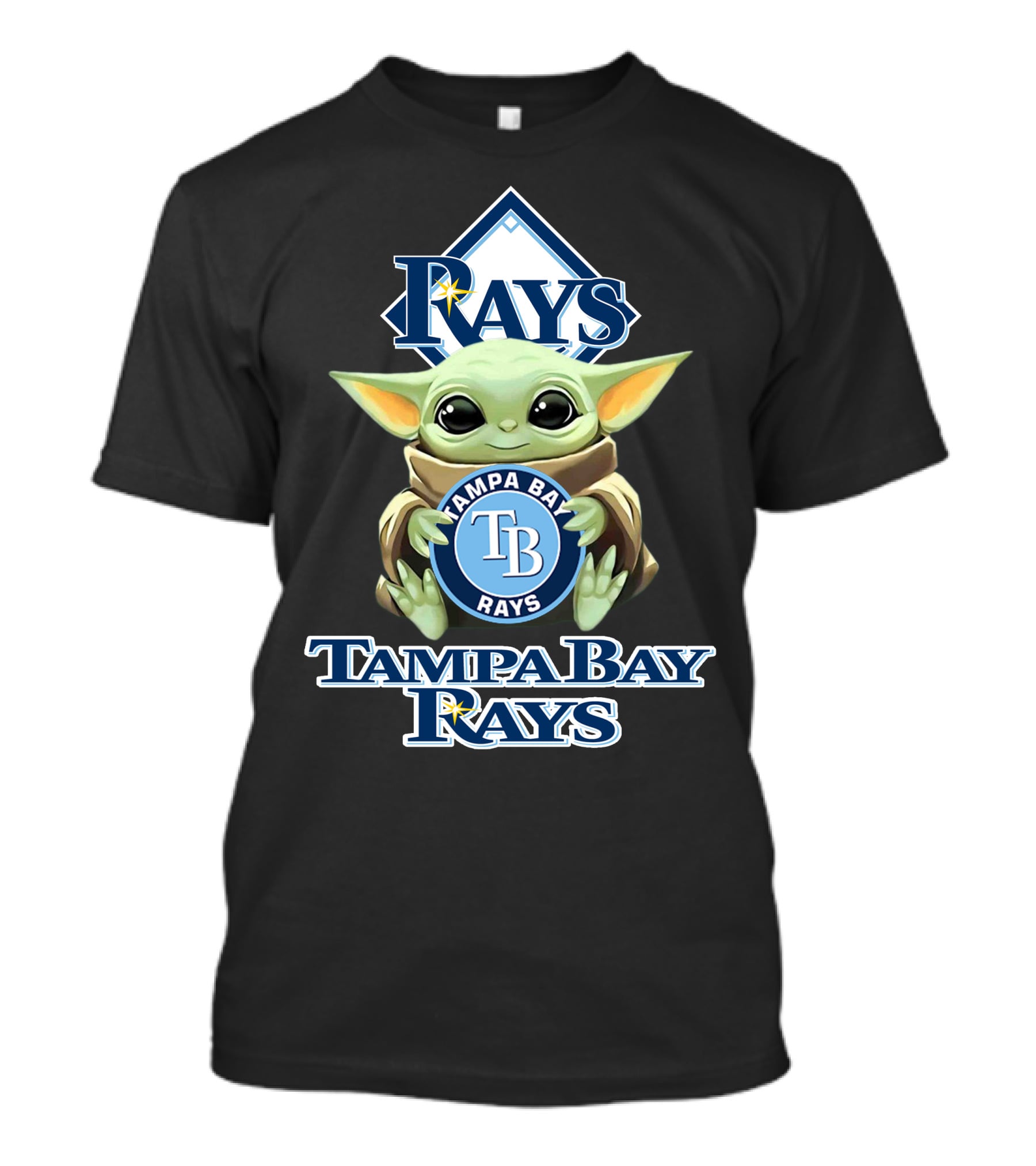 Tampa Bay Rays Baby Yoda Star Wars Mlb Collaboration T-Shirt
