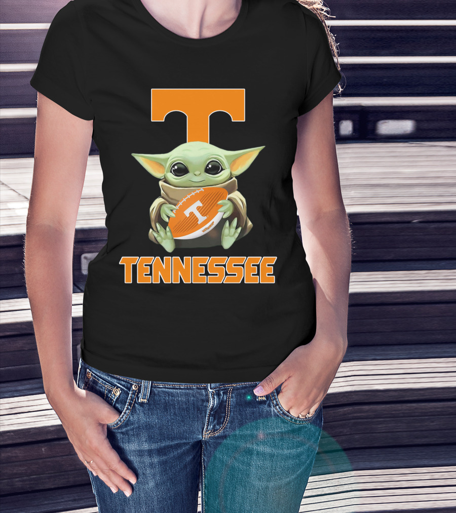 Tennessee Volunteers T Baby Yoda Football T-Shirt
