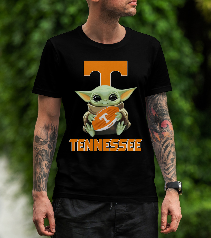 Tennessee Volunteers T Baby Yoda Football T-Shirt