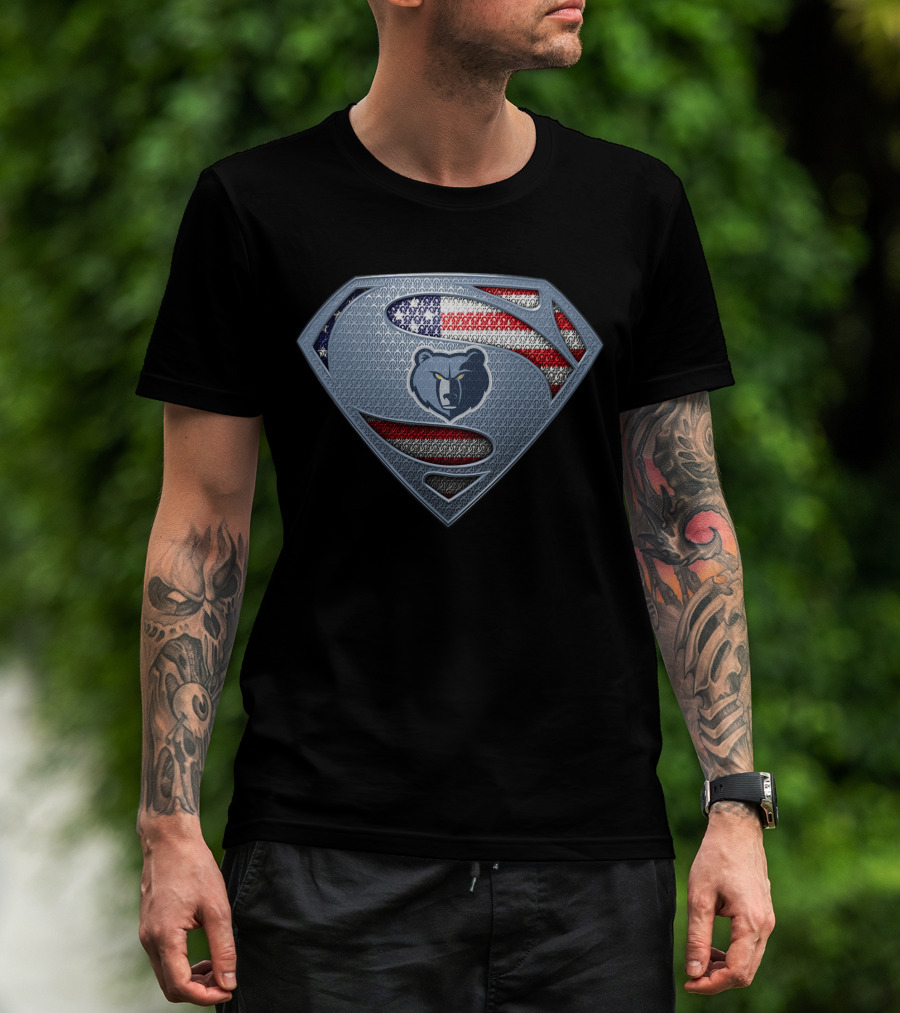 Memphis Grizzlies American Flag Superman T-Shirt