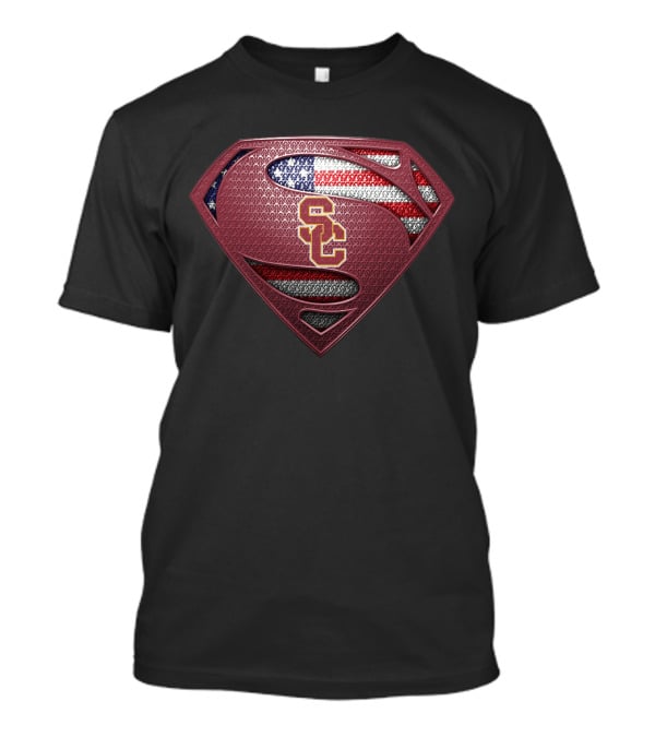 Usc Trojans American Flag Superman T-Shirt