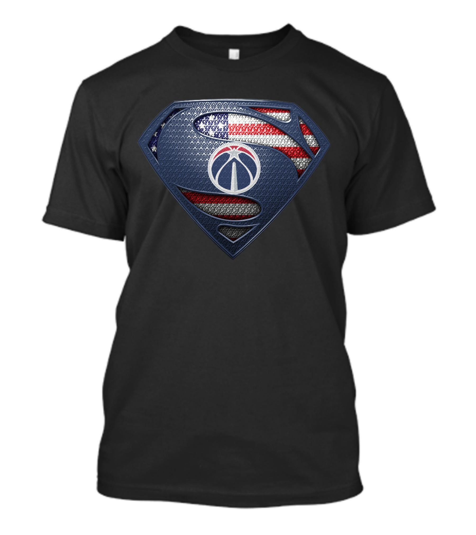 Washington Wizards Superman Shield Usa Flag Combination T-Shirt