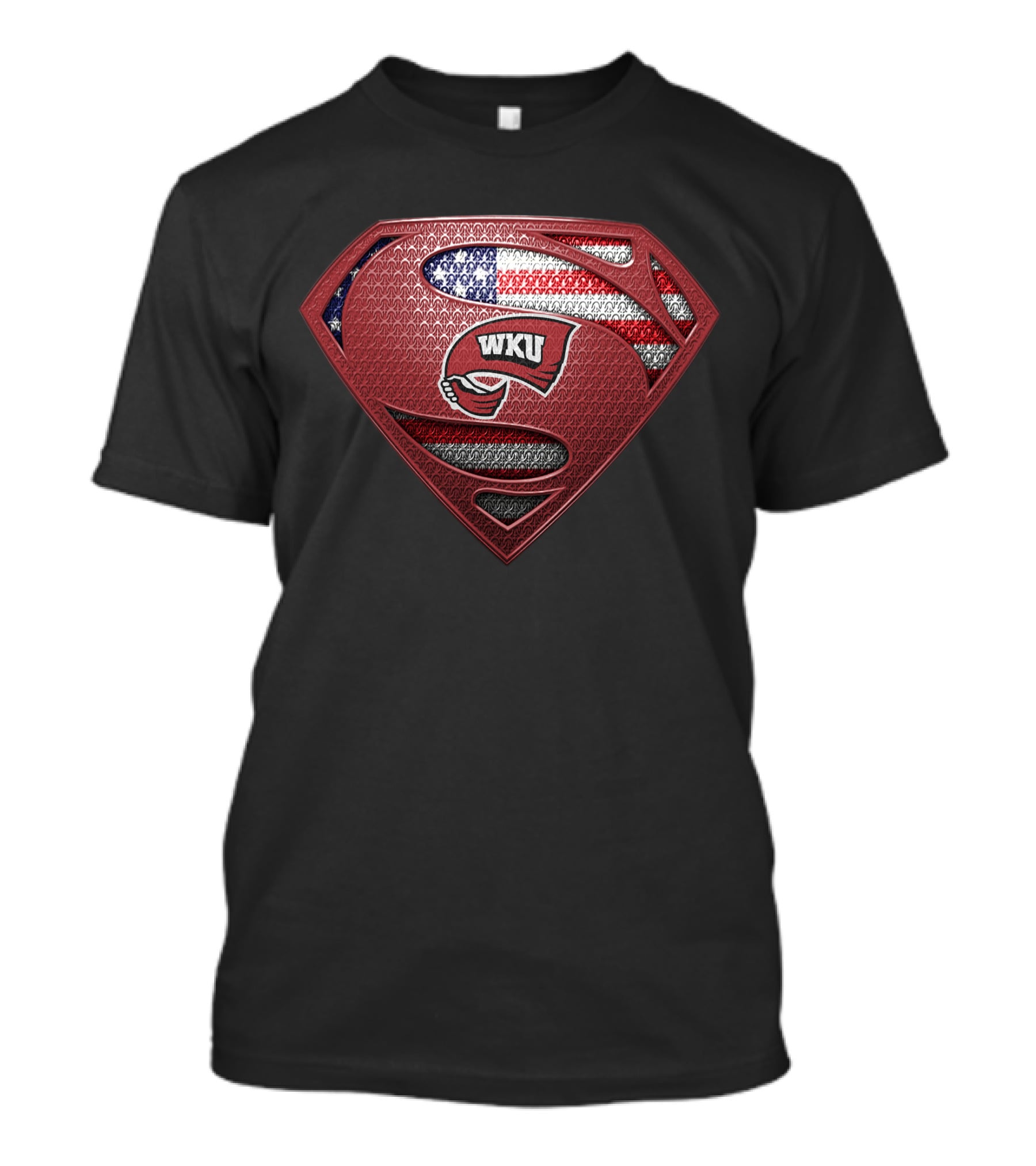 Western Kentucky Hilltoppers Wku American Flag Superman T-Shirt