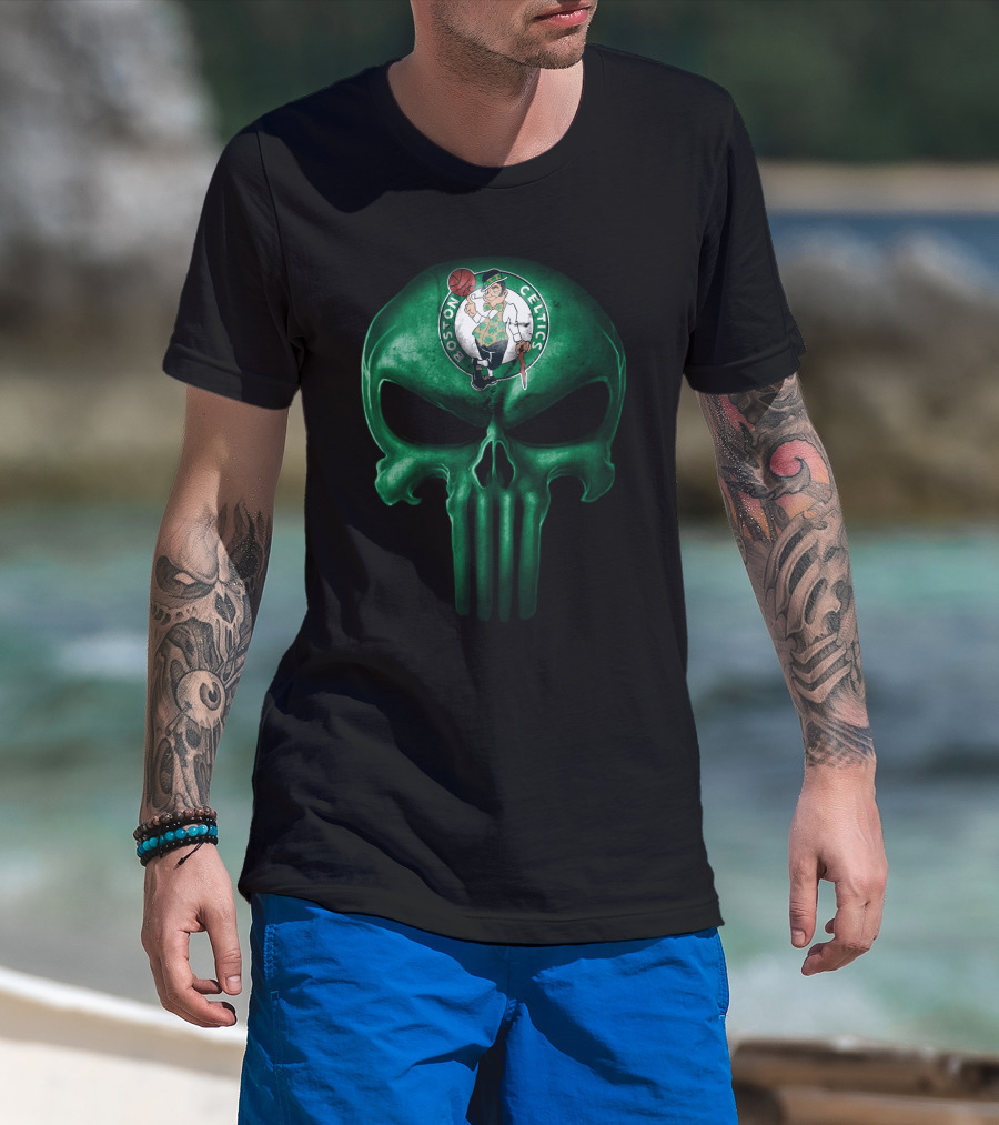 Boston Celtics Green Skull T-Shirt